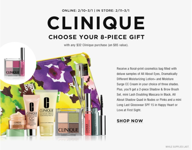 Clinique bonus time 8+1 gift with purchase Bloomingdale