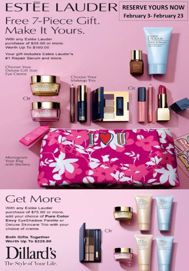 NEXT gift with purchase Clinique, Estee Lauder and