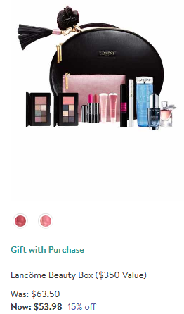 Lancome beauty box Makeup Skincare Fragrance Gift with Purchase Nordstrom