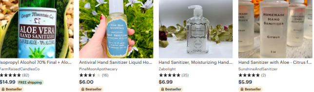 Hand sanitzer with alcohol Etsy